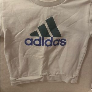 Adidas Kids White Swestshirt with Blue Logo